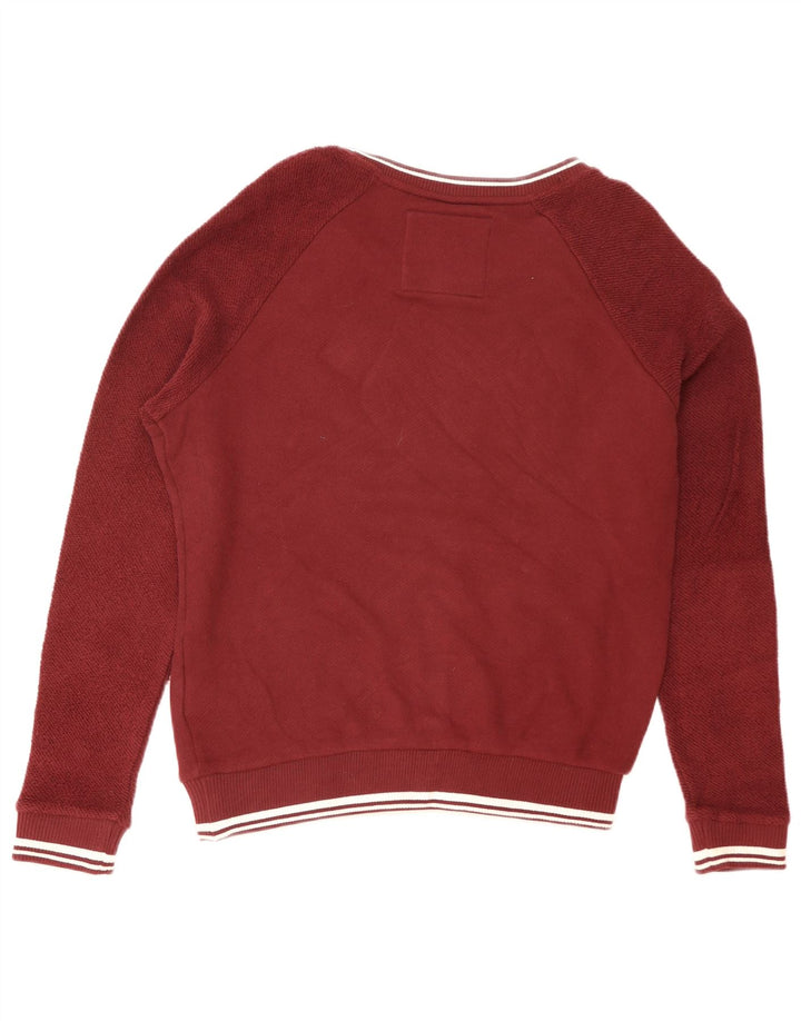 Superdry Womens Grafisk Oversized Sweatshirt Jumper UK 14 Large Maroon