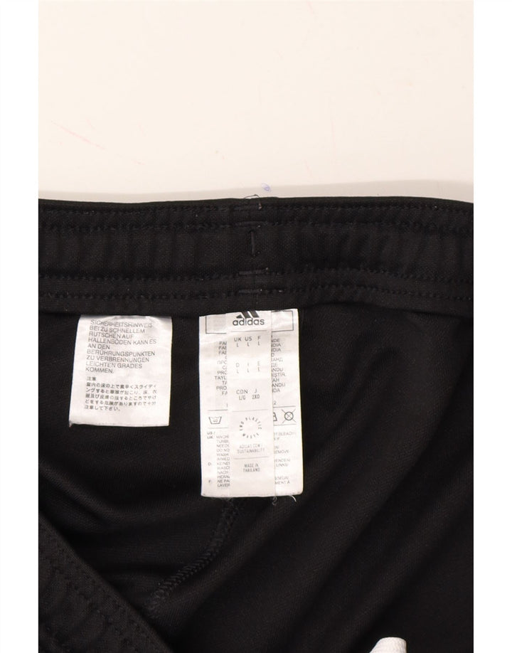 ADIDAS Womens Aeroready Tracksuit Trousers UK 14 Large  Black Polyester Vintage Adidas and Second-Hand Adidas from Messina Hembry 
