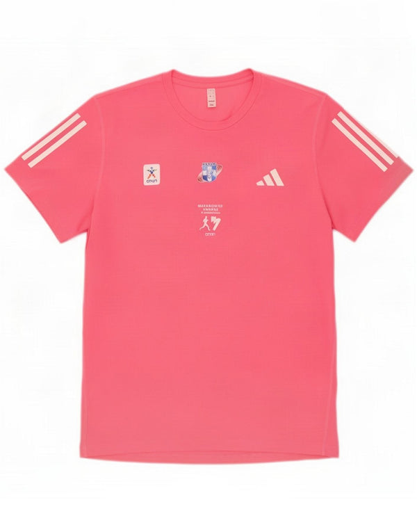 Adidas Grafisk T-shirt top til mænd Large Pink Polyester