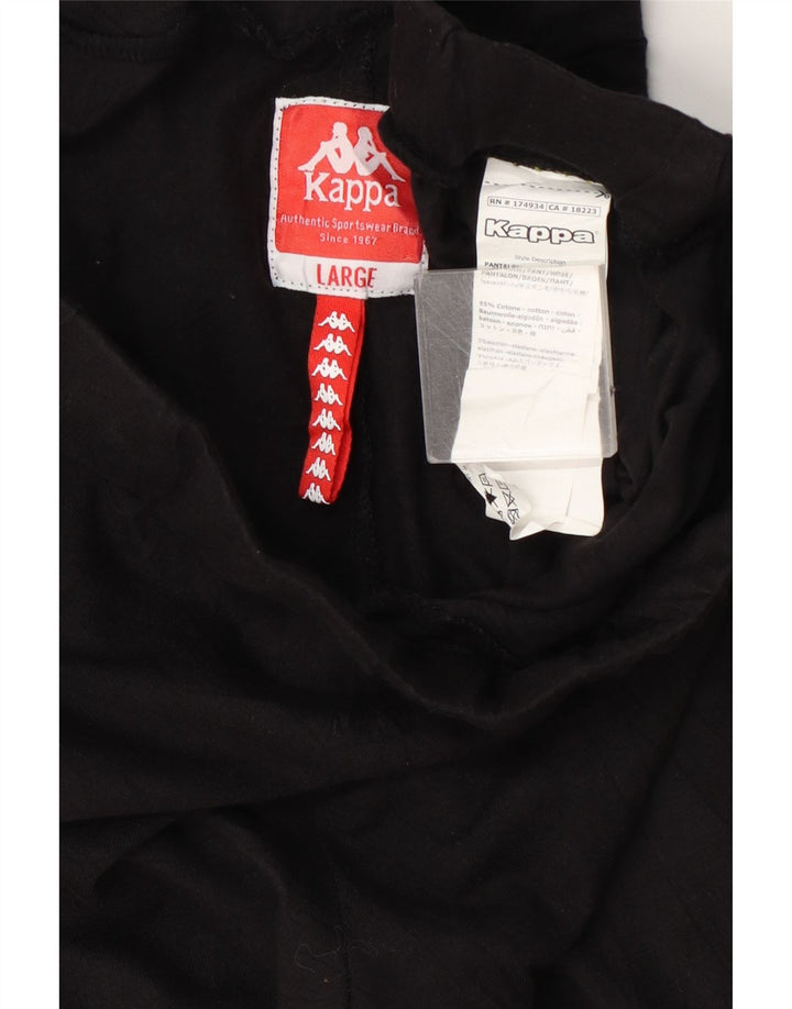 Kappa Dame Grafiske Leggings UK 14 Stor Sort Bomuld