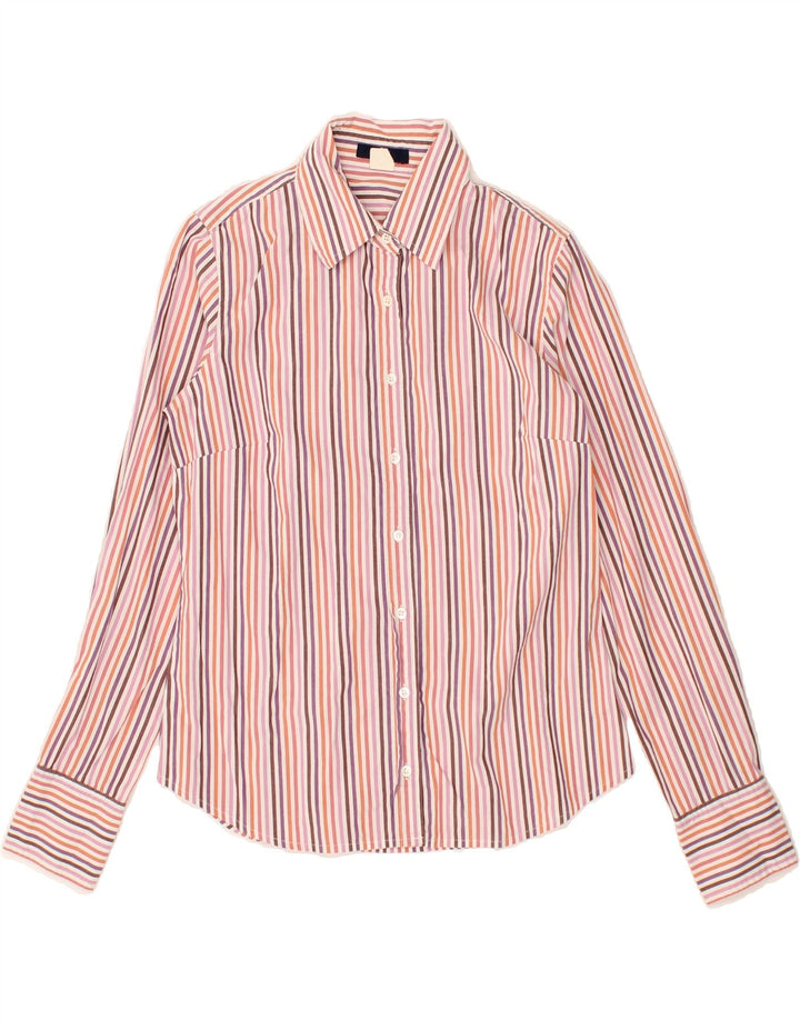 J. CREW Womens Stretch Oversized Shirt US 4 Small Pink Striped Cotton Vintage J. Crew and Second-Hand J. Crew from Messina Hembry 