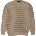 Nautica Herre V-hals sweater Stor grå stribet bomuld