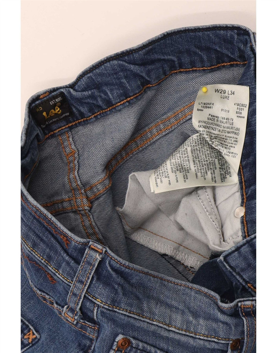 Lee Dame Luke Slim Jeans W29 L28 Blå Bomuld