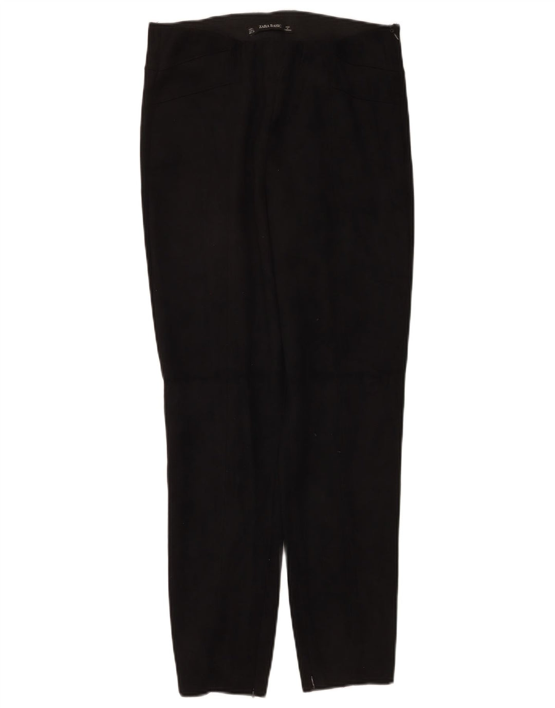 Zara Dame Slim Casual Bukser Large W30 L27 Sort Polyester