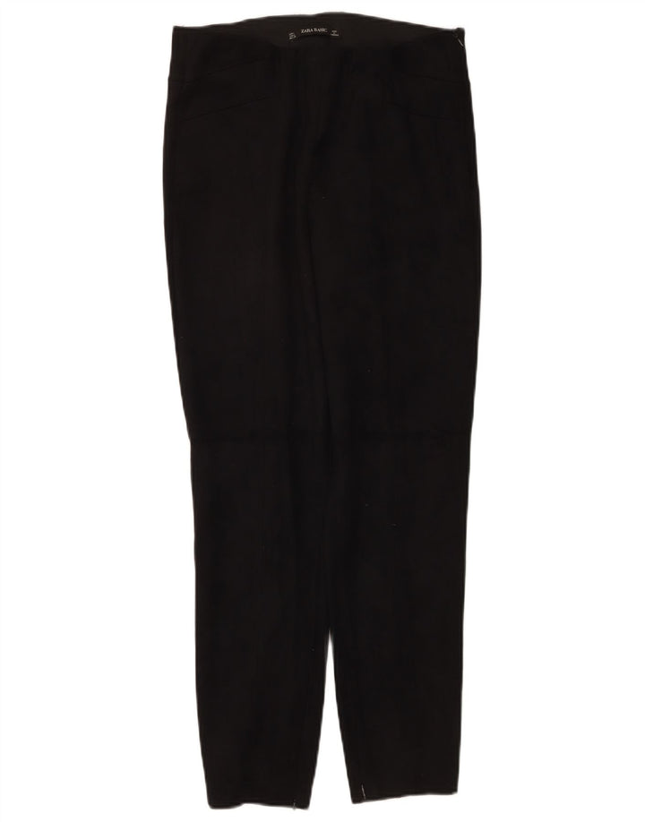 Zara Dame Slim Casual Bukser Large W30 L27 Sort Polyester