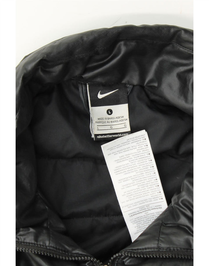 NIKE Womens Padded Jacket UK 16 Large Black Polyester Vintage Nike and Second-Hand Nike from Messina Hembry 