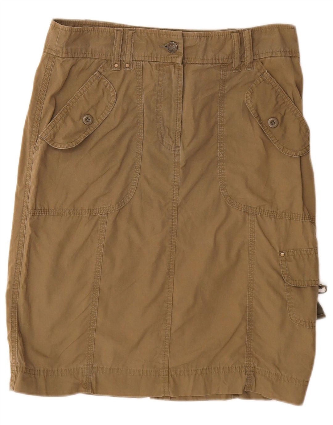 Marks & Spencer Dame Cargo Skirt UK 10 Small W28 Beige Bomuld