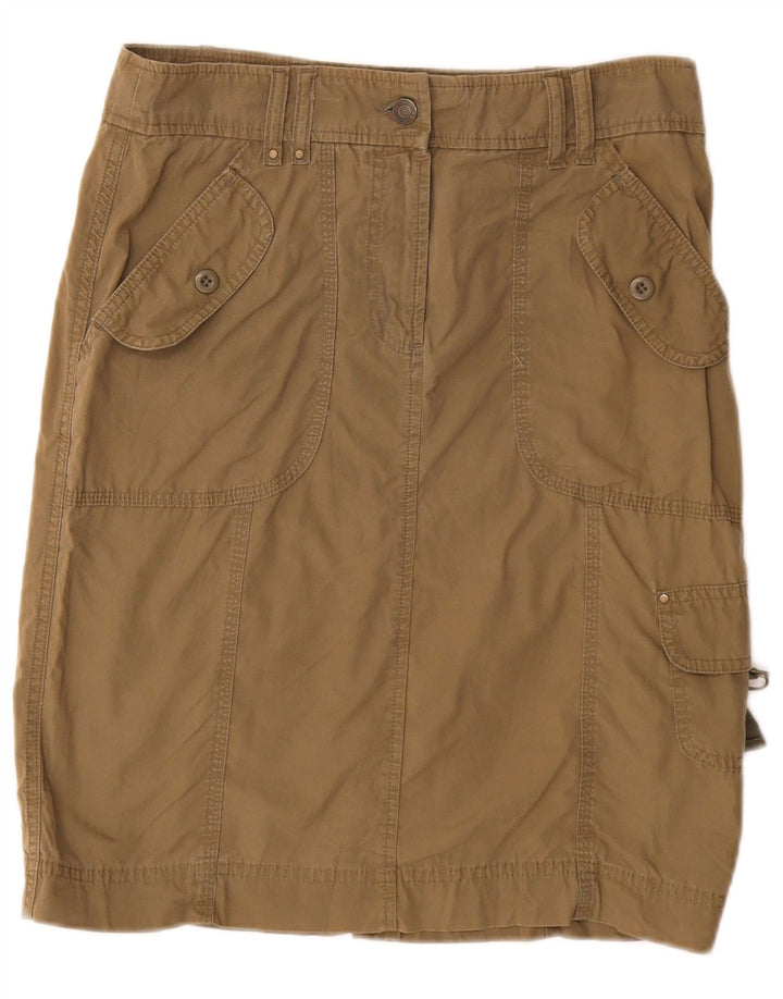 Marks & Spencer Dame Cargo Skirt UK 10 Small W28 Beige Bomuld