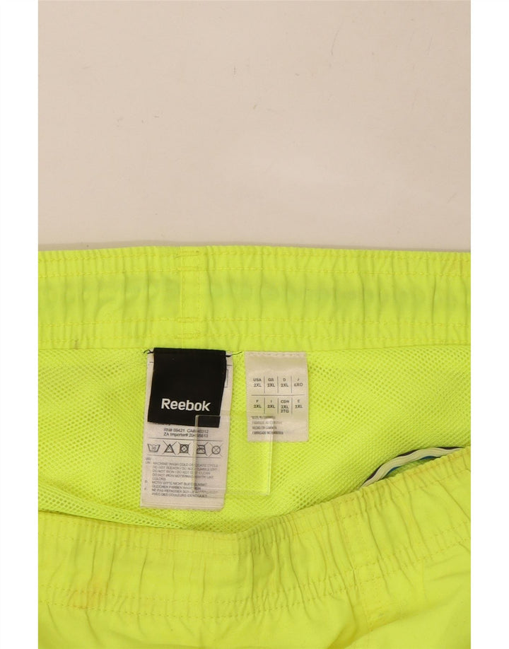 REEBOK Mens Swimming Shorts 2XL Yellow Polyester