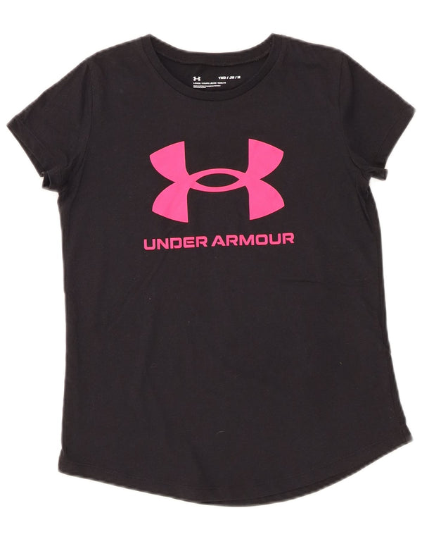 Under Armour Piger Loose Fit Grafisk T-Shirt Top 9-10 år Medium Sort
