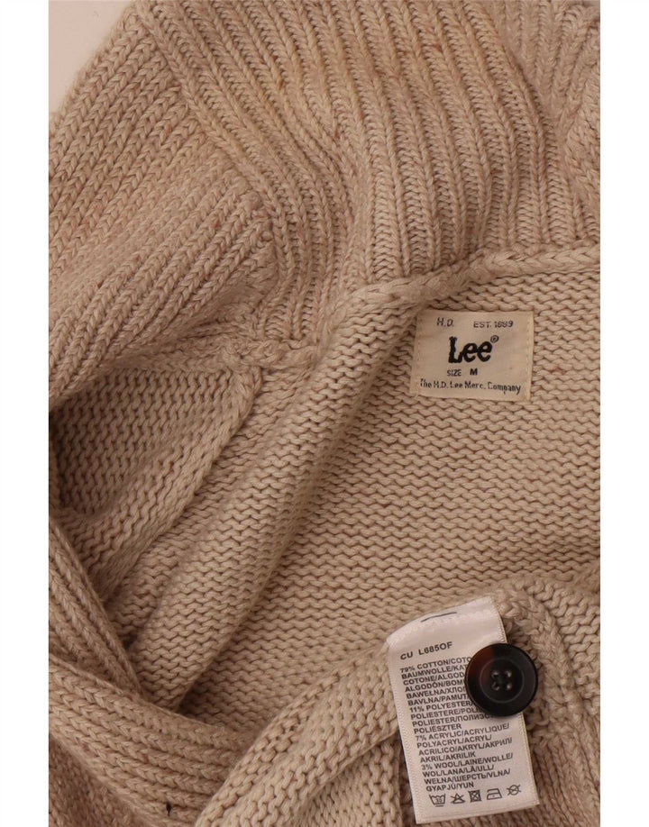 Lee Herre cardigan sweater Medium Beige Flecked Bomuld