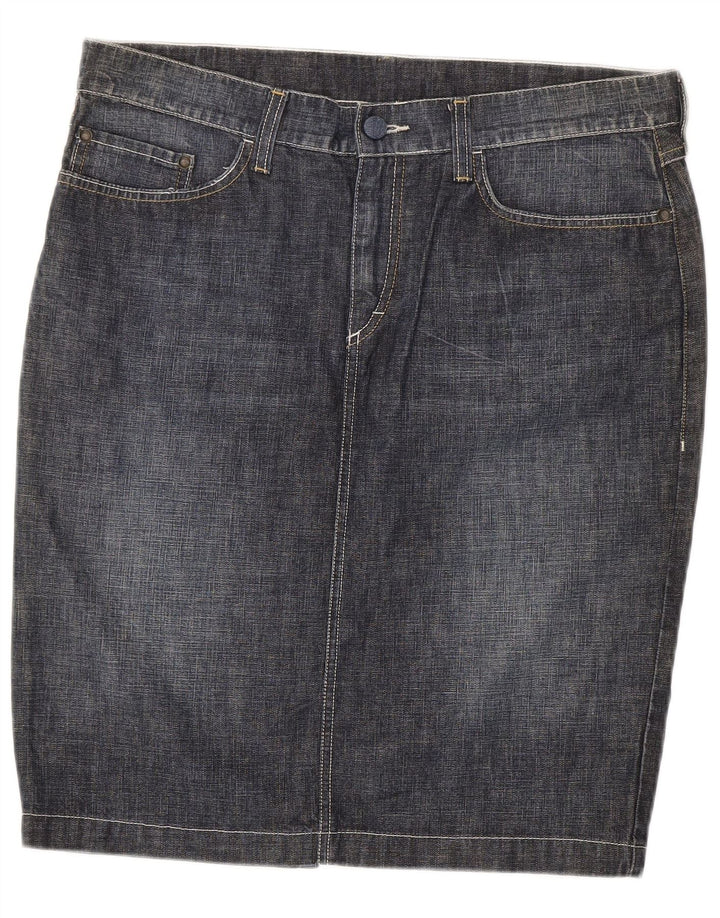 MUSTANG Dame Denim Nederdel W34 Large Navy Blue
