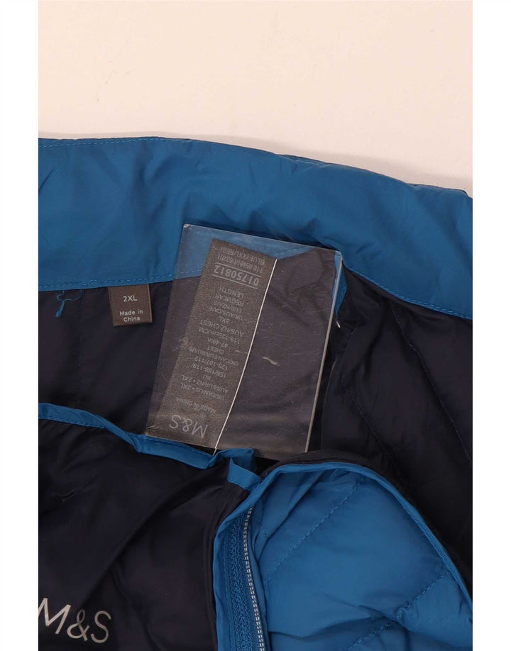 Marks & Spencer Herre Polstret Gilet UK 44 2XL Blå Polyamid