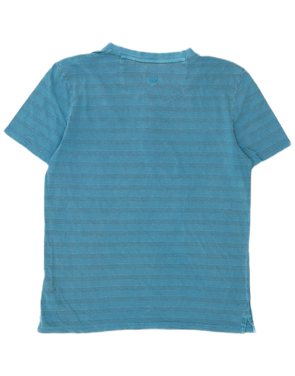 Fat Face Herre T-Shirt Top Medium Blå Stribet Bomuld