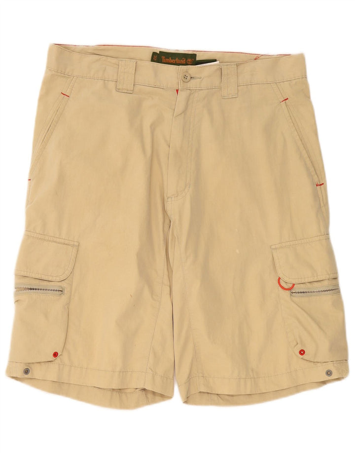 TIMBERLAND Mens Cargo Shorts W32 Medium Beige Cotton