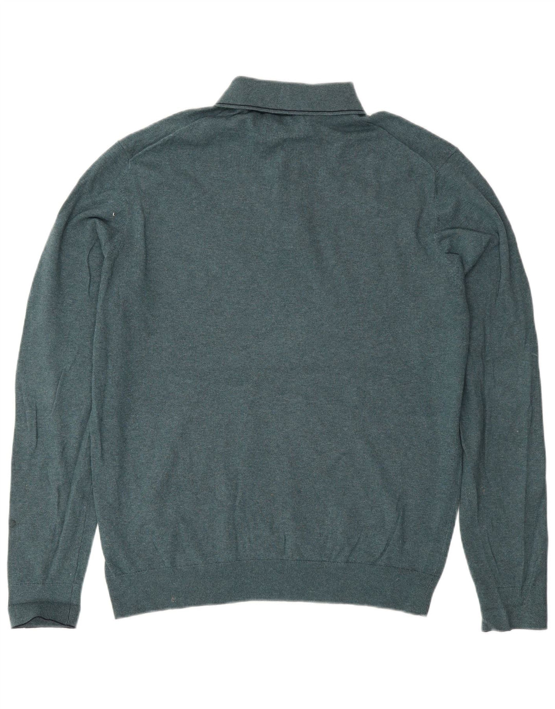 Marks & Spencer Herre Polo Neck trøje Sweater Large Blue Flecked Bomuld