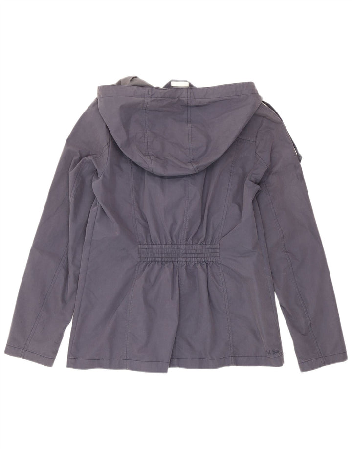 Fat Face Dame Hætte Duffle Jacket UK 12 Medium Navy Blue Bomuld