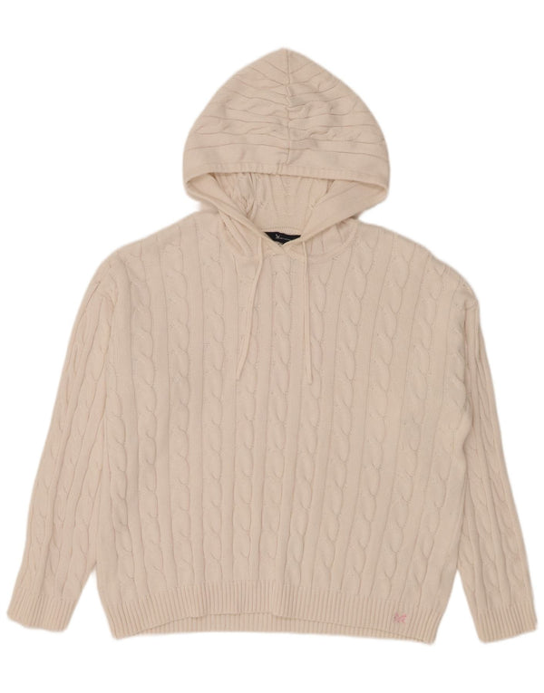 Crew Clothing Dame Hættetrøje UK 18 XL Hvid Bomuld