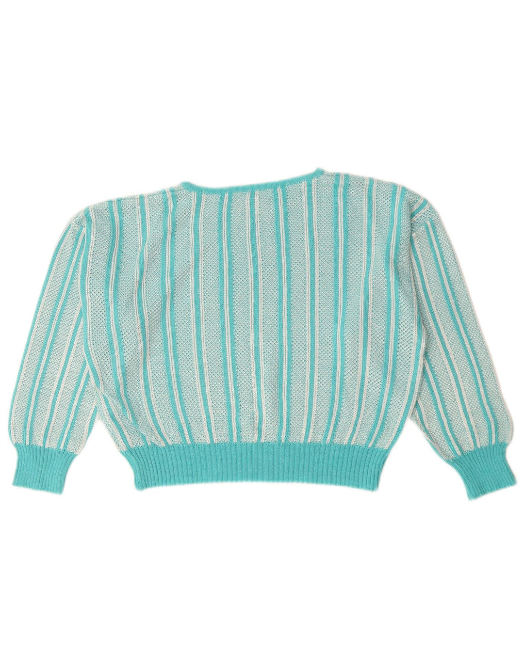 VINTAGE Dame Boat Neck Jumper Sweater UK 12 Medium Turkis Paisley