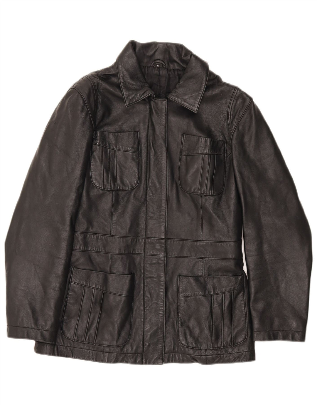Vintage læderjakke til kvinder UK 10 Small Black