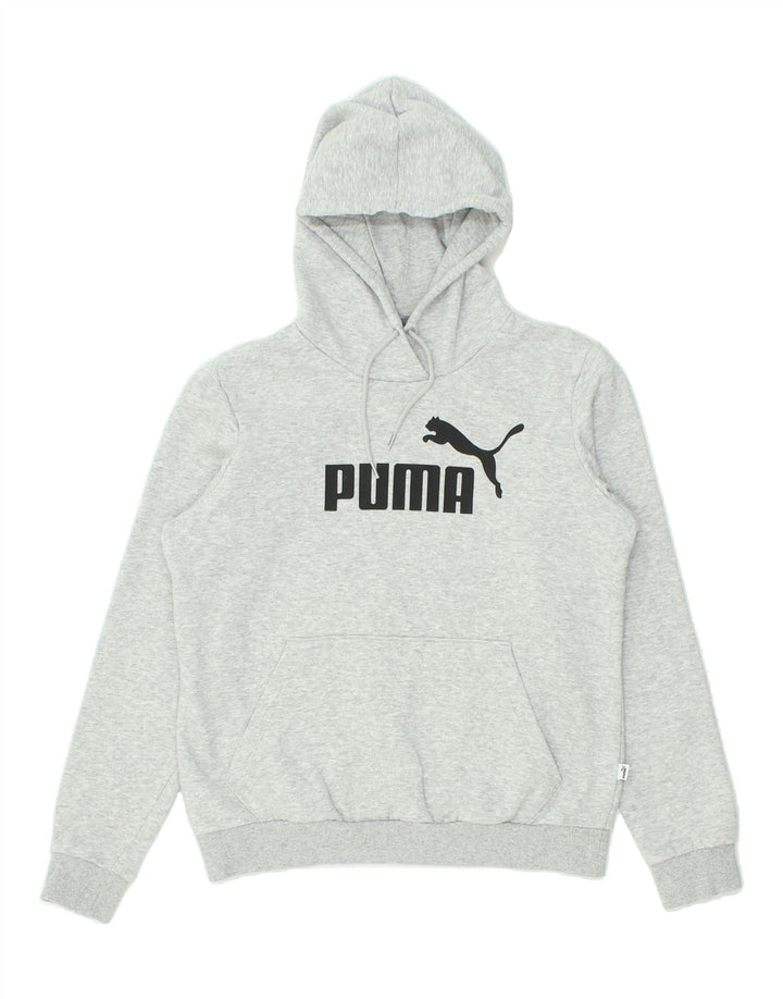 PUMA Womens Graphic Hoodie Jumper UK 14 Large Grey Vintage Puma and Second-Hand Puma from Messina Hembry 