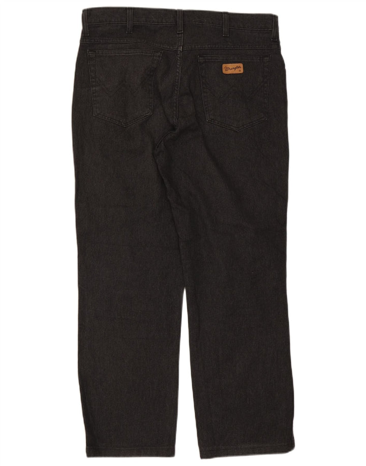 Wrangler Herre Texas Stretch Straight Jeans W36 L28 Sort Bomuld