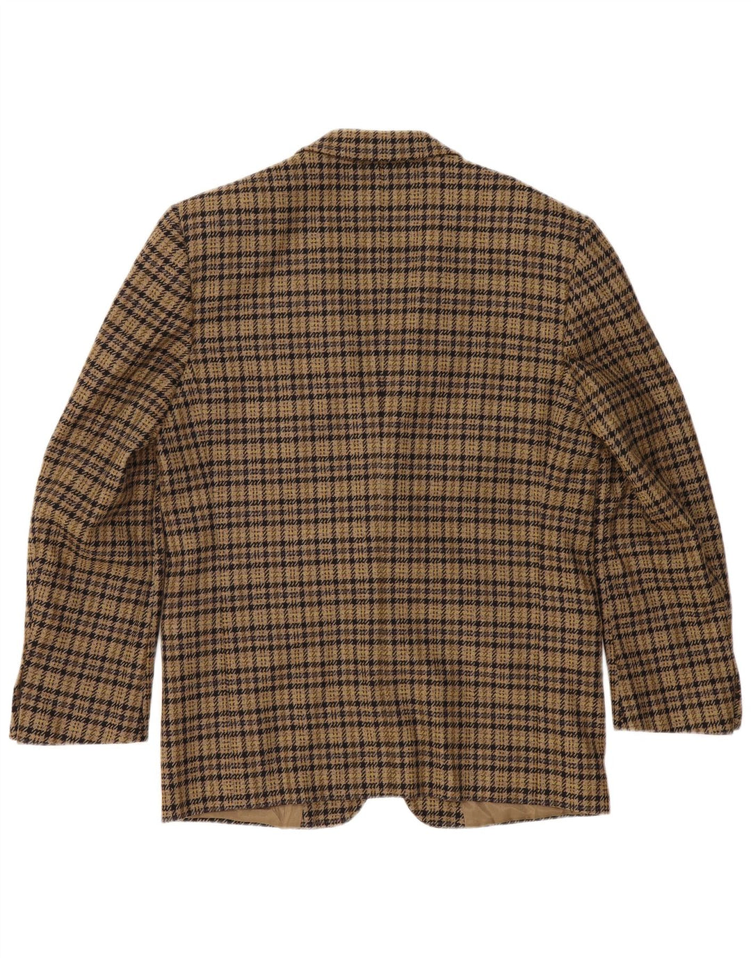Luigi Botto Herre 2-knaps blazerjakke UK 40 Large Brown Houndstooth Uld