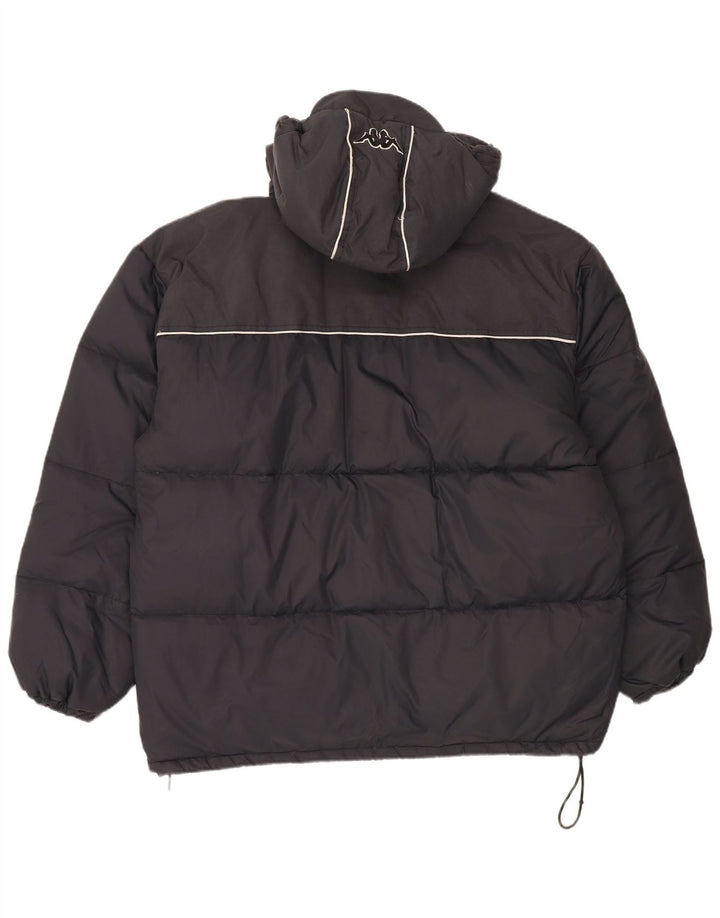 Kappa Herre hættepolstret jakke UK 44 2XL Sort Nylon