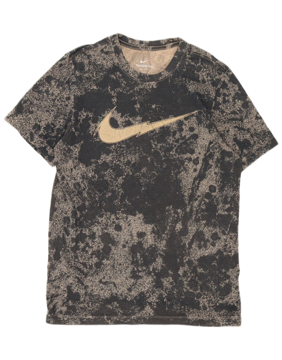 Nike Herre Dri Fit Grafisk T-shirt Top Medium Sort Tie Dye Bomuld