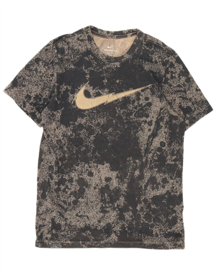 Nike Herre Dri Fit Grafisk T-shirt Top Medium Sort Tie Dye Bomuld