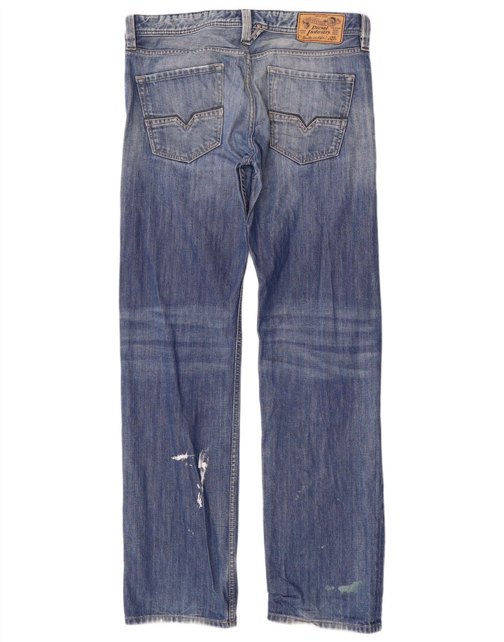Diesel Herre Straight Jeans W32 L33 Blå Bomuld