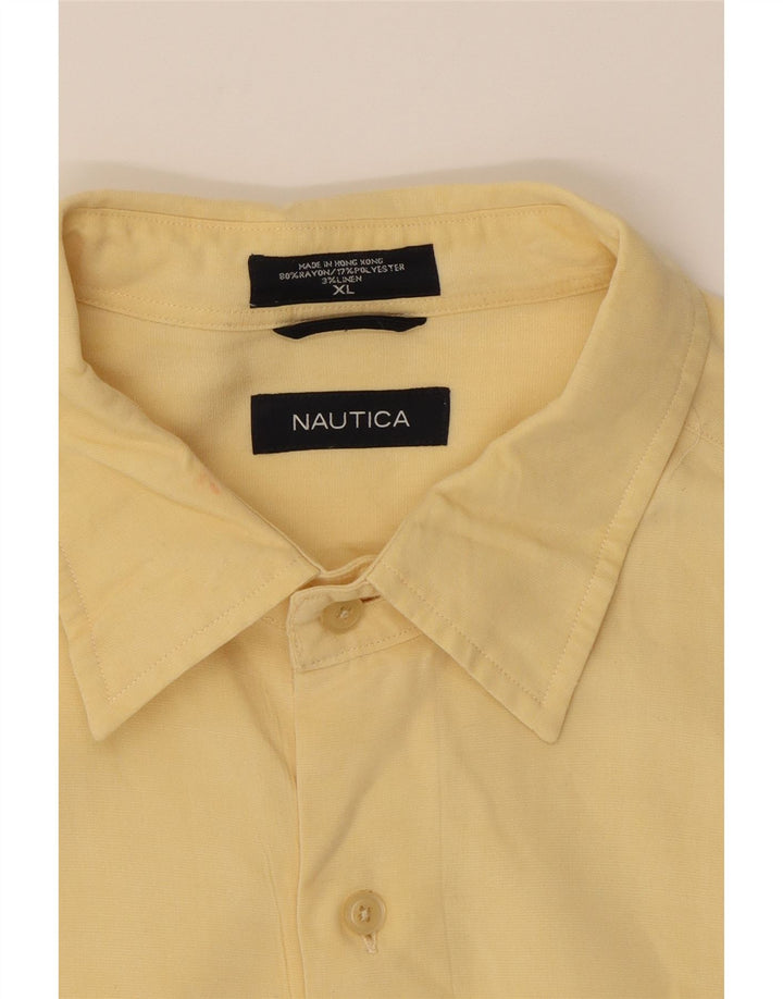 NAUTICA Mens Shirt XL Yellow Rayon Vintage Nautica and Second-Hand Nautica from Messina Hembry 