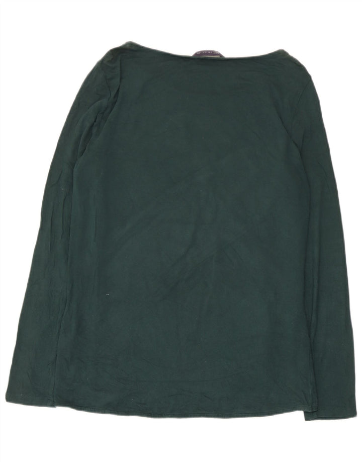 Marks & Spencer Dametop Langærmet UK 12 Medium Green Paisley Viscose