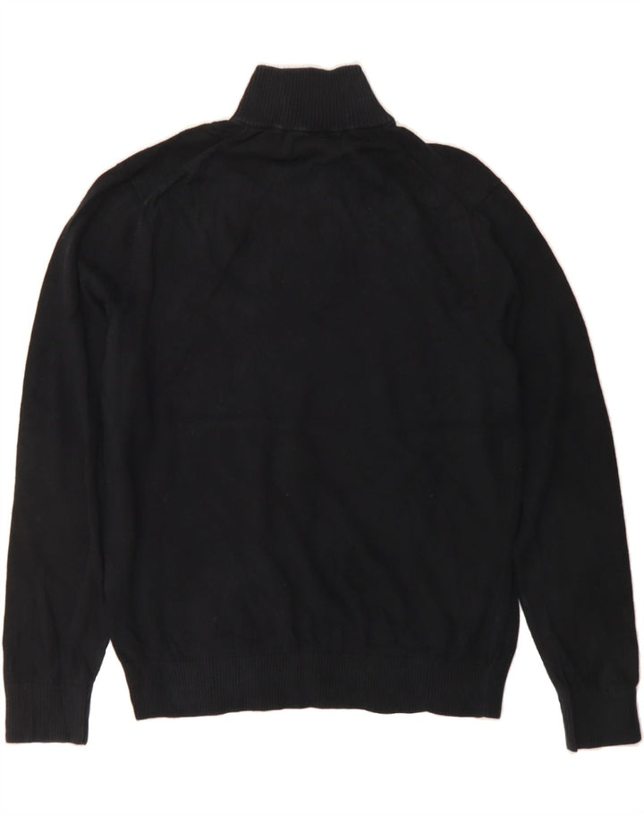 MICHAEL KORS Mens Zip Neck Jumper Sweater Medium Black Cotton Vintage Michael Kors and Second-Hand Michael Kors from Messina Hembry 