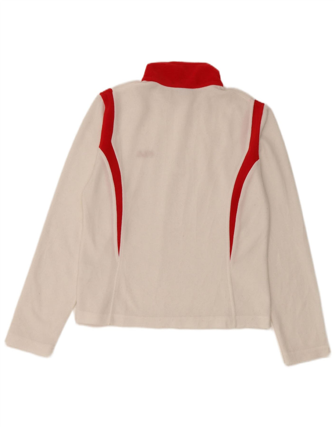 Fila Womens Zip Neck Top Langærmet UK 8 Small White Colourblock Polyester