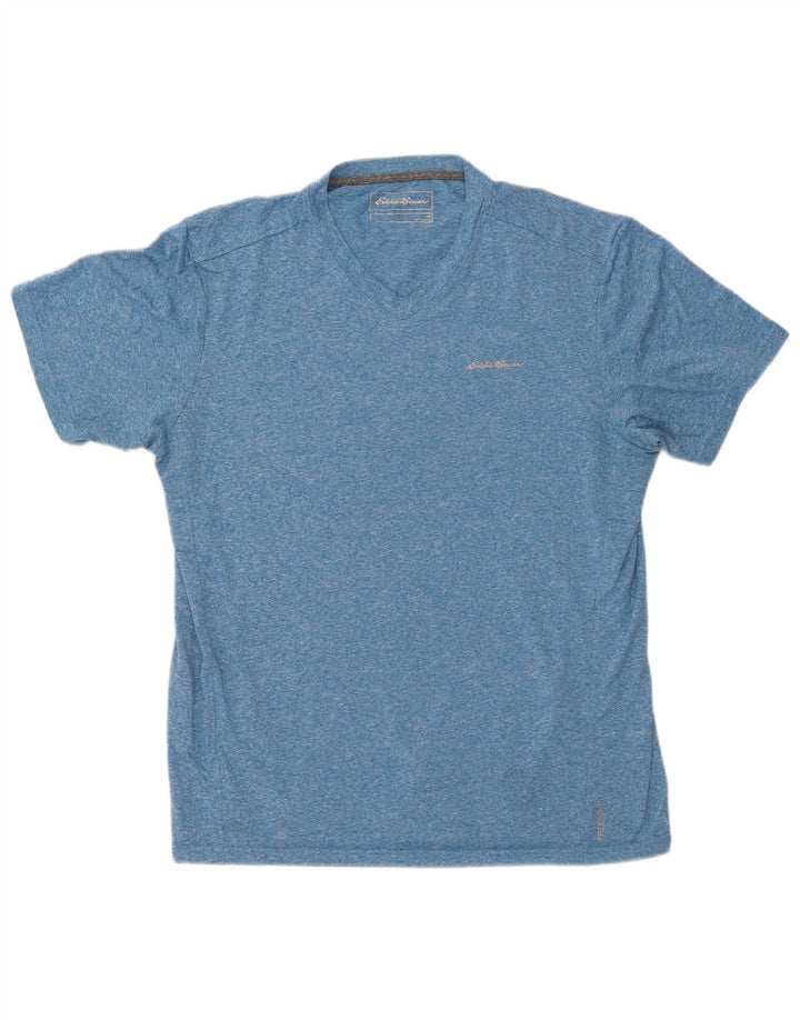 EDDIE BAUER Herre T-Shirt Top Medium Blue Flecked Polyester