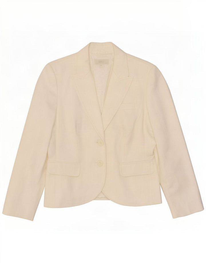 Marks & Spencer Dame 2-knaps blazerjakke UK 14 Medium White Polyester