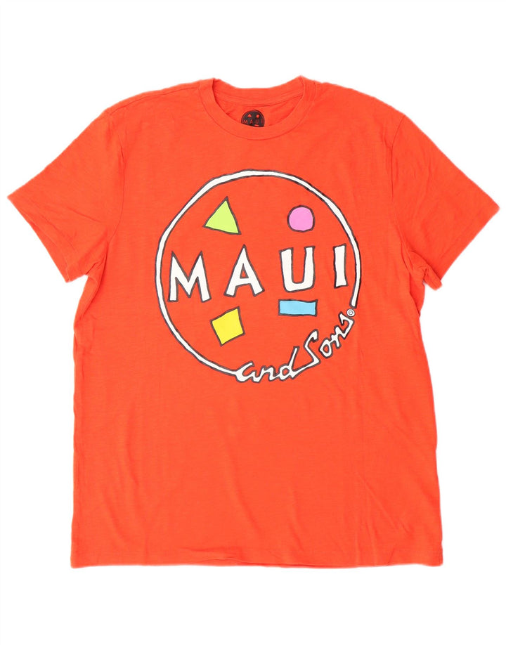 Maui and Sons Herre grafisk T-shirt Top Medium Orange Bomuld