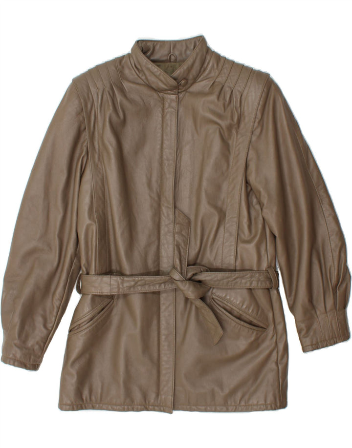VINTAGE Womens Leather Jacket IT 46 Large Brown Vintage Vintage and Second-Hand Vintage from Messina Hembry 