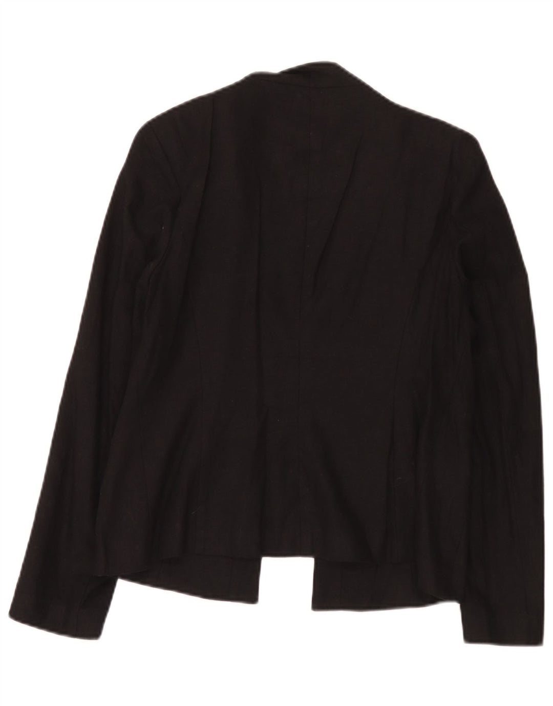 Marks & Spencer Womens Open Blazer Jacket UK 12 Medium Black Linen