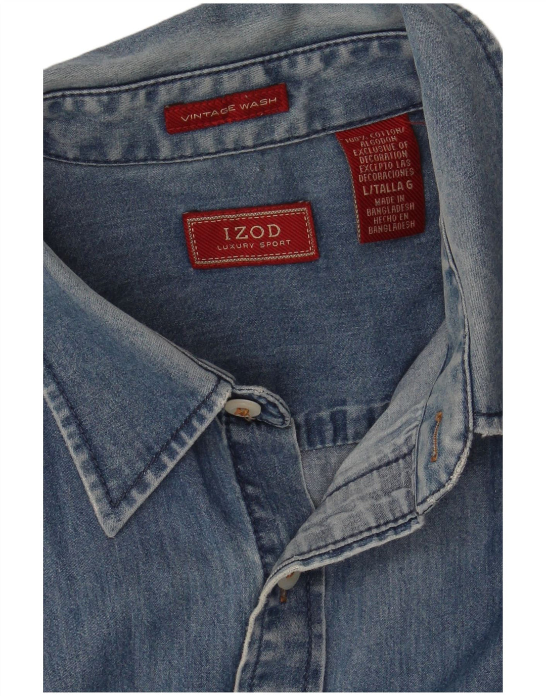 Izod Denimskjorte til mænd Stor blå bomuld