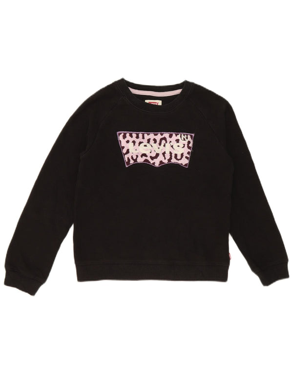 Levi's Girls Graphic Sweatshirt Jumper 7-8 år Sort dyreprint bomuld