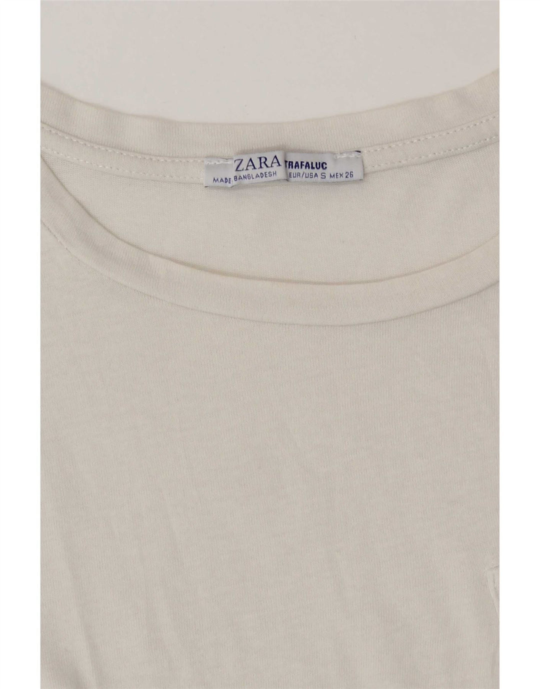 Zara Dame T-Shirt Top UK 10 Small White