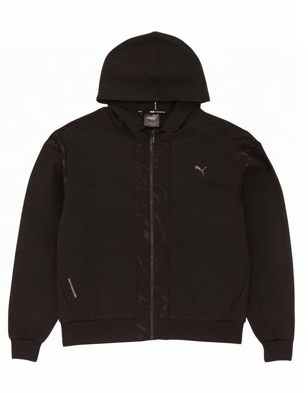 Puma hættetrøje med lynlås til kvinder UK 18 XL sort dyreprint bomuld