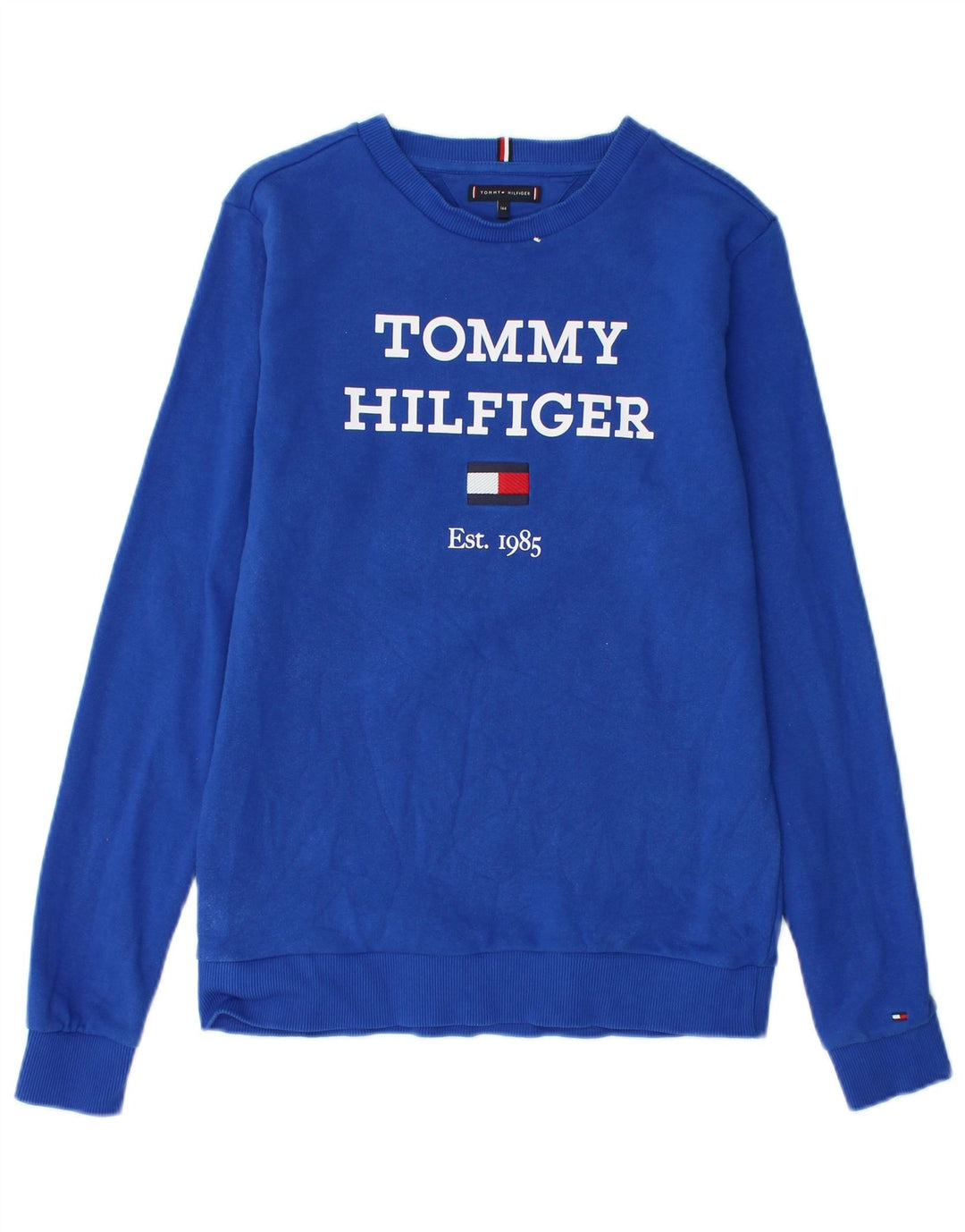 Tommy Hilfiger Boys Grafisk Sweatshirt Jumper 13-14 år Blå Bomuld