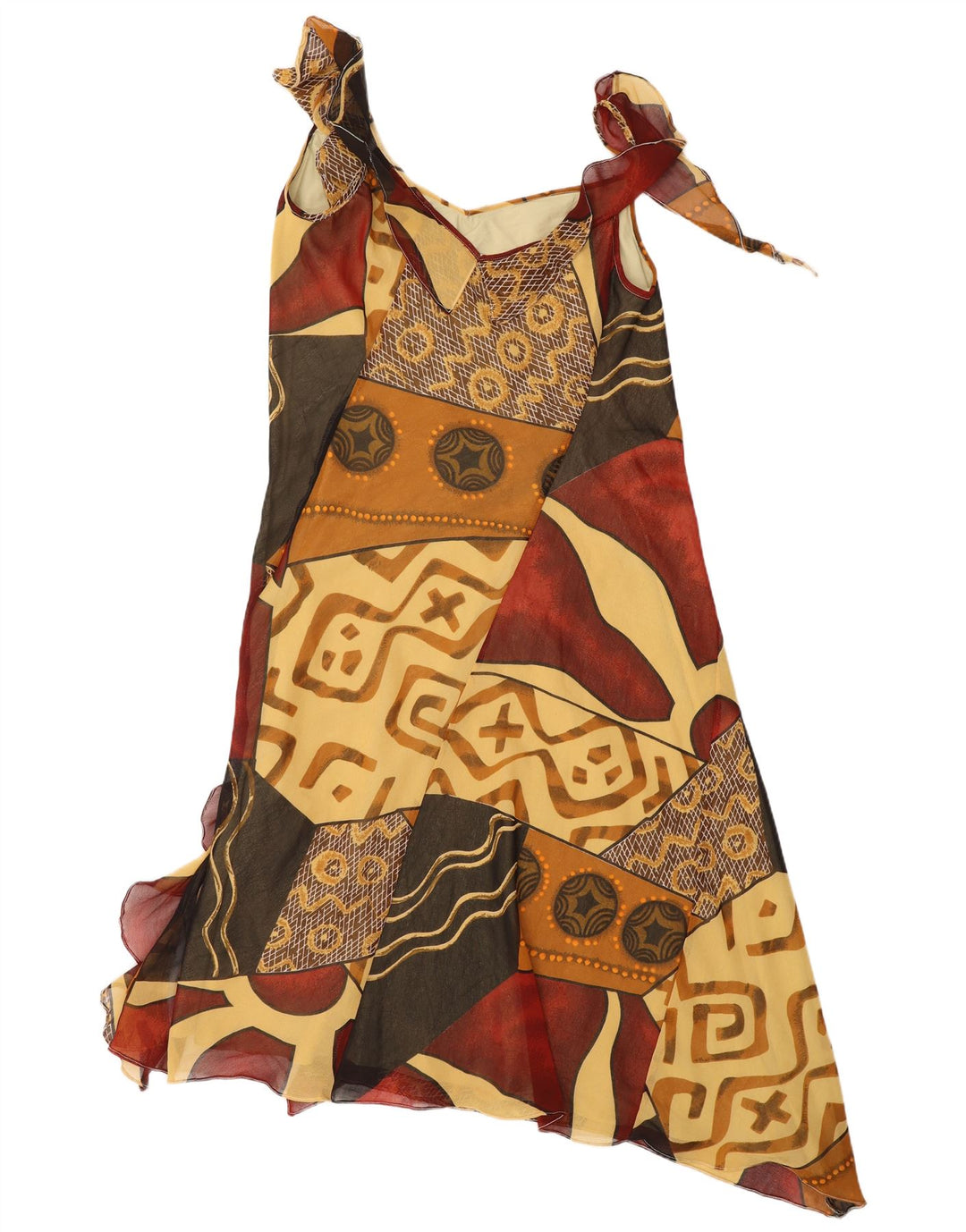 Rene Derhy Dame Asymmetrisk Kjole IT 48 XL Flerfarvet Patchwork