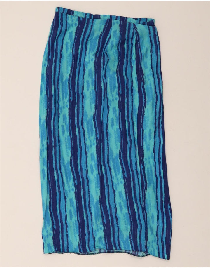 VINTAGE Womens Maxi Skirt UK 14 Medium W30  Blue Striped Vintage Vintage and Second-Hand Vintage from Messina Hembry 