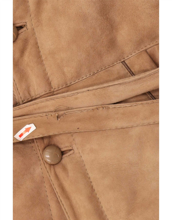 Vintage Herre Shearling Overfrakke IT 46 Small Beige