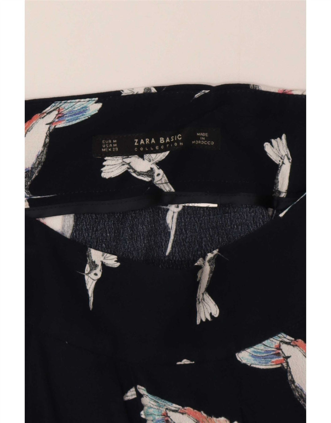 Zara Kvinders Grafiske Pegged Casual Shorts Medium W28 Navy Blue