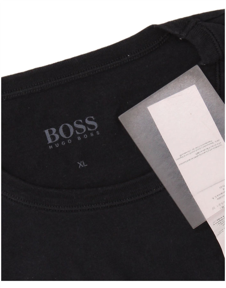 HUGO BOSS T-shirt top til kvinder UK 18 XL marineblå bomuld